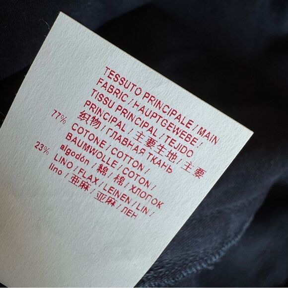 MARNI Navy Blue Cropped Cotton Linen Blend Trousers High Rise Size 42 US 6 - Picture 11 of 12